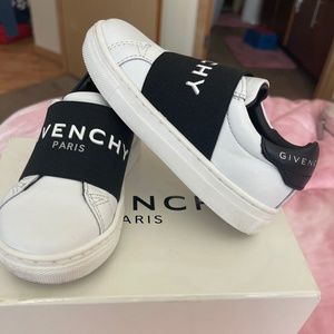 Givenchy Paris Kids Logo Strap Slip On Sneakers